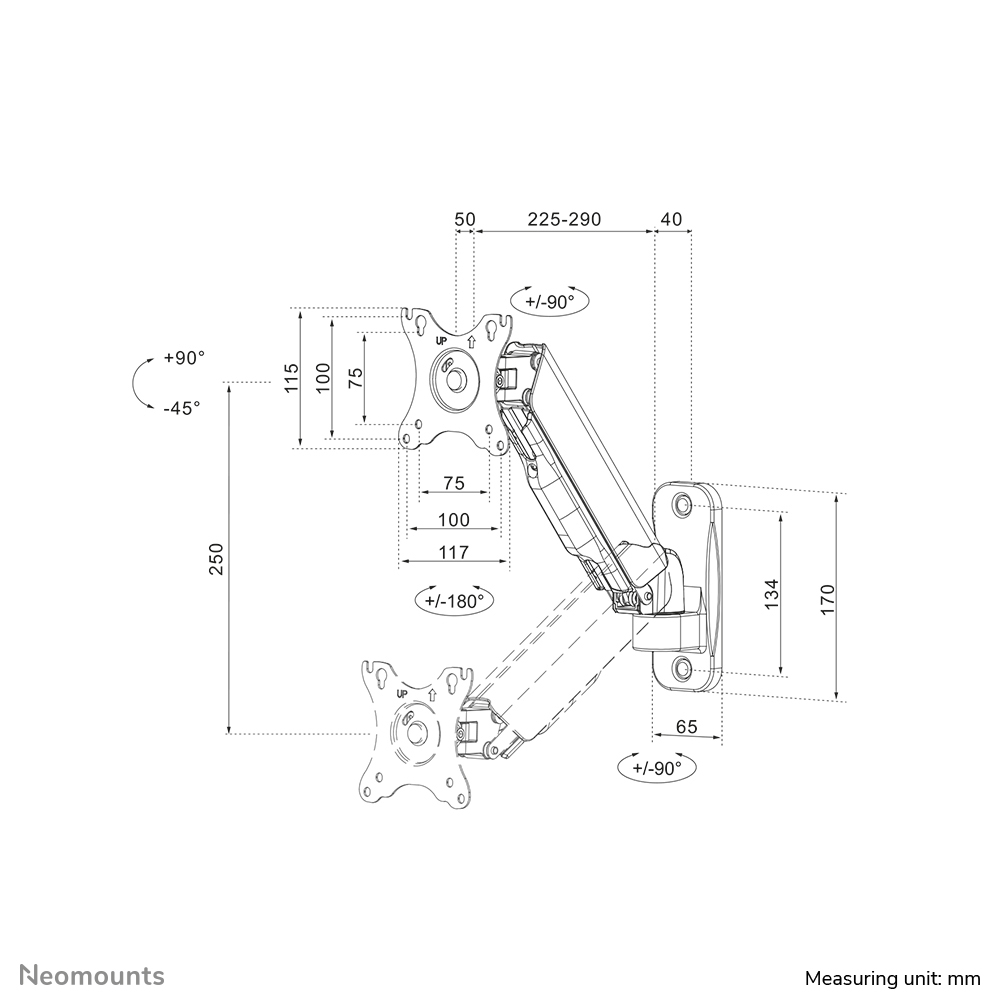 Neomounts soporte de pared para tv/monitor